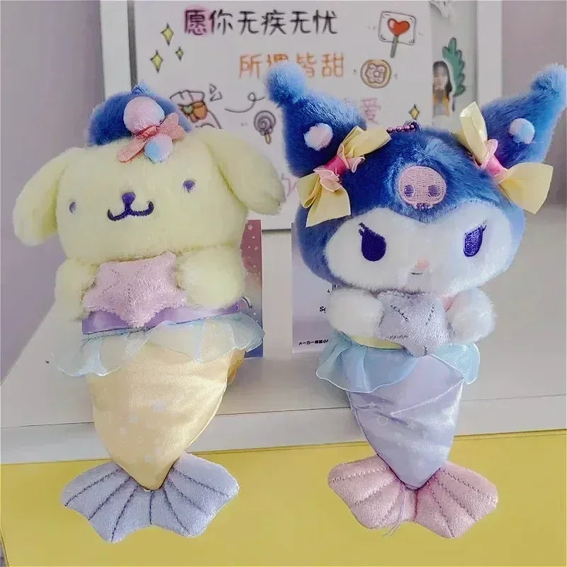 Sanrio Mermaid Cute Kuromi Hello Kitty Pochacco Plush Keyring LoveJojo