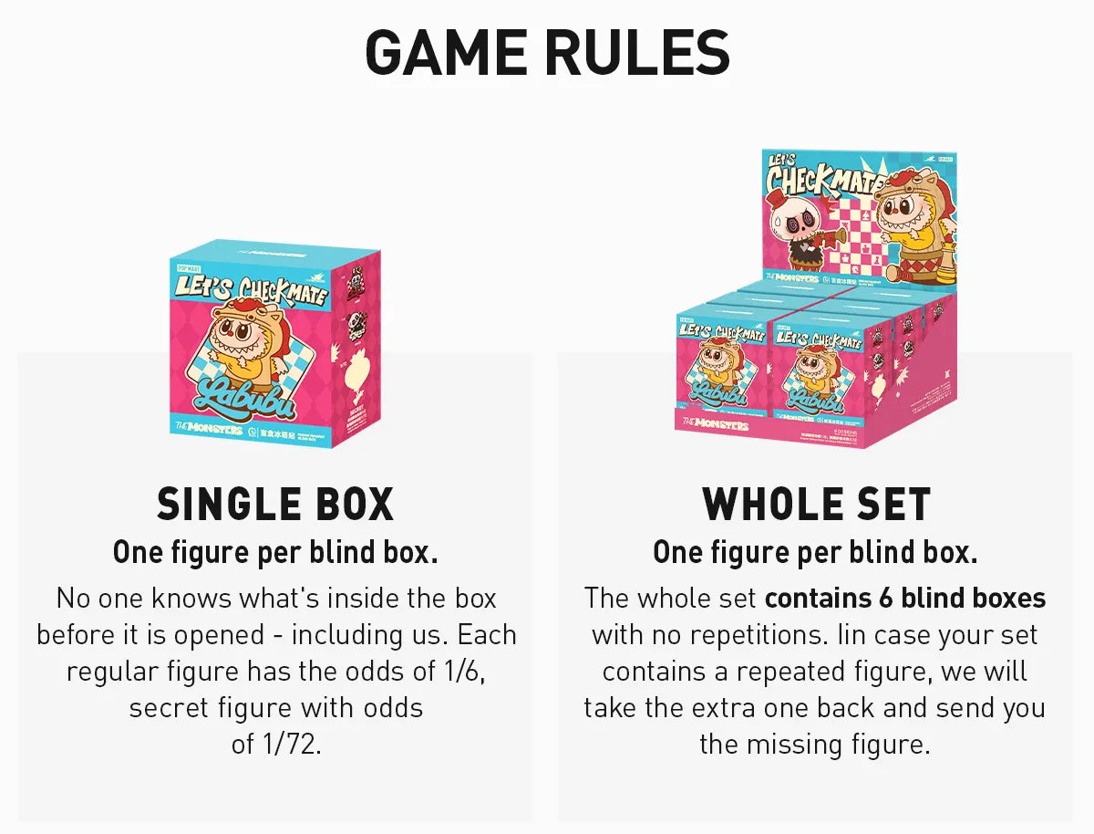Genuine Pop Mart The Monster Labubu 'Let's Checkmate' Chess