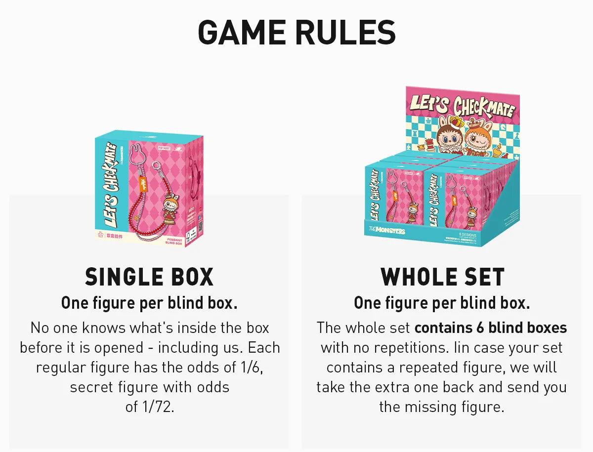 Genuine Pop Mart The Monsters Labubu 'Let's Checkmate' Series