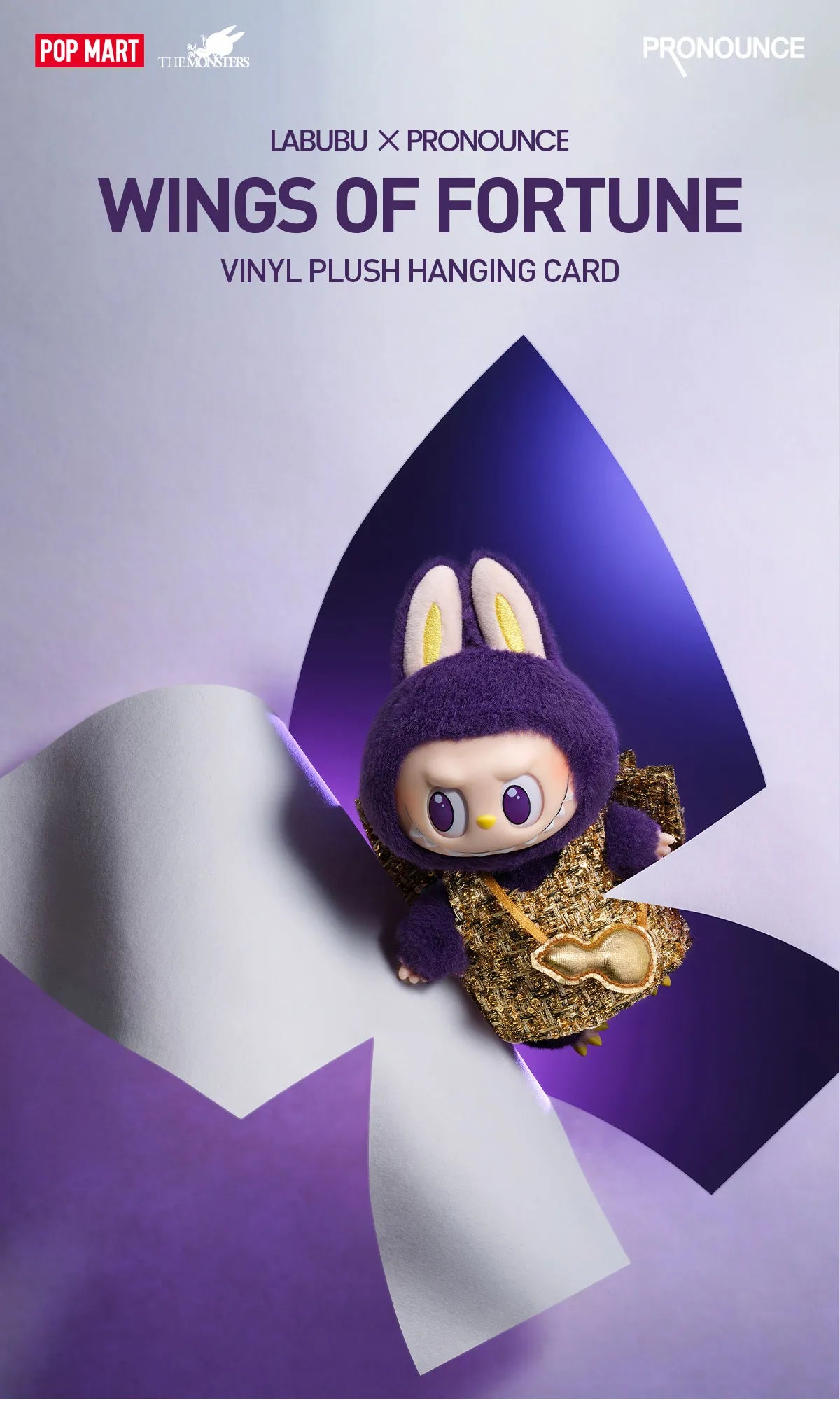 Genuine Labubu × Pronounce - Wings of Fortune Vinyl Plush Hanging