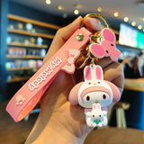 Kawaii Hello Kitty Keychain Sanrio My Melody Kuromi Cinnamoroll Car Key Ring Keychain
