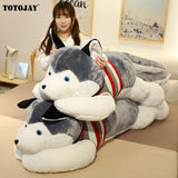 Huskie Dog Plush Doggy Puppy Husky Sleeping Grey White Stuffed Soft Toy