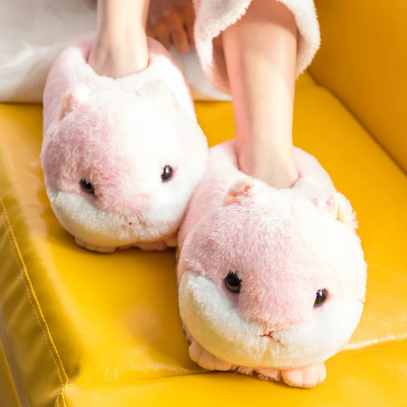 Slippers Winter Warm Home Plush Cute Corgi Slippers Flock Indoor Shoes Casual Slip On Flats - LoveJojo