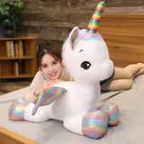 Unicorn Dream Rainbow Plush Toy High Quality Pink Horse Sweet Girl Home Decor Sleeping Pillow Gift For Kids up to 100cm