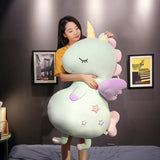Unicorn Dinosaur Pastel Plush Wings Starry Sky Sleeping Stuffed Toy