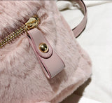 Plush Faux Fur Mini Rabbit Ears Backpack