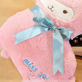 Alpaca Plush Pink Blue White Party Hat Ribbon Stuffed Soft Toy 40cm