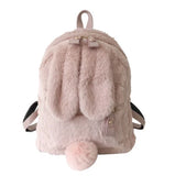 Plush Faux Fur Mini Rabbit Ears Backpack