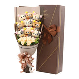San-X Rilakkuma Korilakkuma Teddy Bear Stuffed Animal Plush Toy Flower Bouquet Gift Box Graduation Valentine's Day Gift