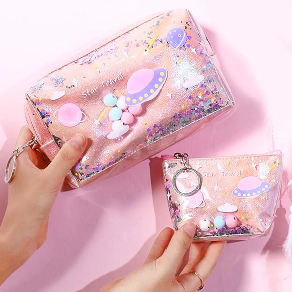 Pencil Case Laser Big Makeup Bag Cosmetic Case - LoveJojo