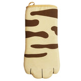 Cute Cat Paws Oven Mitts Baking Oven Gloves Anti-scald Microwave Heat Resistant Insulation Non-slip Gloves Tiger Pattern
