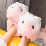 Slippers Winter Warm Home Plush Cute Corgi Slippers Flock Indoor Shoes Casual Slip On Flats - LoveJojo