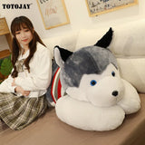 Huskie Dog Plush Doggy Puppy Husky Sleeping Grey White Stuffed Soft Toy - LoveJojo