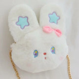 Rabbit Fur Star Bunny Plush Chain Bag Plush Cushion Starry Sky Pillow