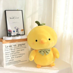 Yellow Chick Chicken Plush Green Bowtie - LoveJojo