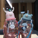 Cute Deer Antlers Water Bottle Pink Blue Yellow Green - LoveJojo