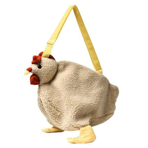 White Chicken Chick or Duck Goose Plush Handbag Crossbody Bag - LoveJojo