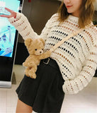 Plush Brown Teddy Bear Bag Crossbody Handbag Fur