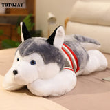 Huskie Dog Plush Doggy Puppy Husky Sleeping Grey White Stuffed Soft Toy