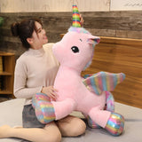 Unicorn Dream Rainbow Plush Toy High Quality Pink Horse Sweet Girl Home Decor Sleeping Pillow Gift For Kids up to 100cm