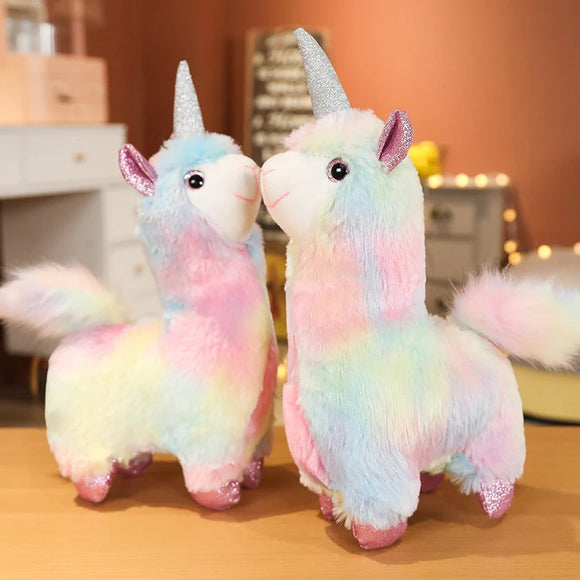 Rainbow Alpaca Unicorn Plush Stuffed Animal Toy - LoveJojo