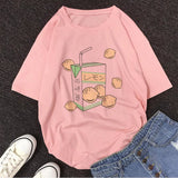 Pink Peach Juice Harajuku T Shirt
