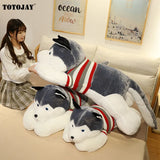 Huskie Dog Plush Doggy Puppy Husky Sleeping Grey White Stuffed Soft Toy