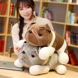 25-52cm Plush Bulldog Shar Pei Dog Brown or Grey Soft Stuffed Animal Toy