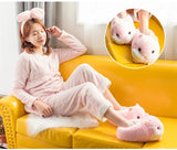 Slippers Winter Warm Home Plush Cute Corgi Slippers Flock Indoor Shoes Casual Slip On Flats - LoveJojo