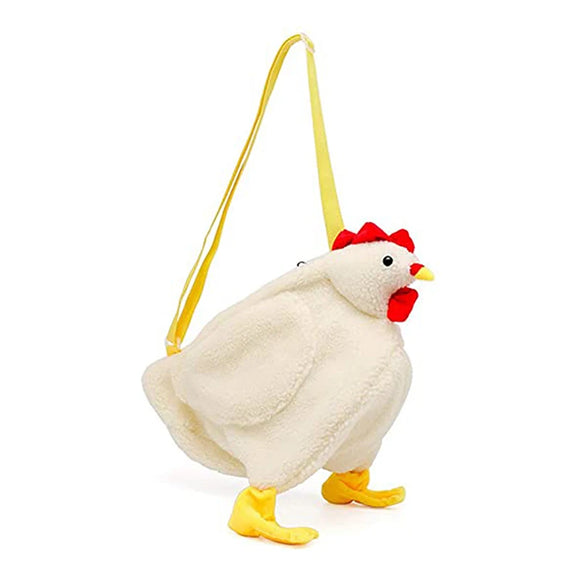 White Chicken Chick or Duck Goose Plush Handbag Crossbody Bag