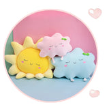 Happy Yellow Sunshine Sun Plush Smiley Cloud Rain Raindrops Weather