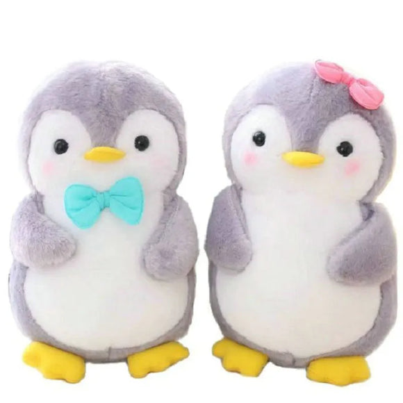 Penguin Matching Couples His 'n' Hers Plush Toys Bowtie Hair Bow Pink Blue