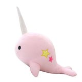 Narwhal Whale Binary Star Plush Toy Soft Animal Ocean Sea Stuffed Animals 25-35cm