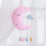 Cloud Crescent Moon Plush Pink Yellow Blue Raindrops Sleepy Stuffed Toys - LoveJojo