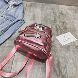 Holographic Backpack Unicorn Patches Rainbow Cloud Star - LoveJojo