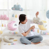 Cloud Crescent Moon Plush Pink Yellow Blue Raindrops Sleepy Stuffed Toys - LoveJojo