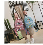 Holographic Backpack Unicorn Patches Rainbow Cloud Star - LoveJojo