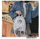 Holographic Backpack Unicorn Patches Rainbow Cloud Star - LoveJojo