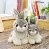 Bunny Rabbit Plush - Brown, Grey, White Stuffed Animal Toy Woodlands