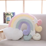 Cloud Crescent Moon Plush Pink Yellow Blue Raindrops Sleepy Stuffed Toys - LoveJojo