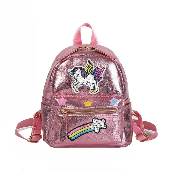 Holographic Backpack Unicorn Patches Rainbow Cloud Star - LoveJojo