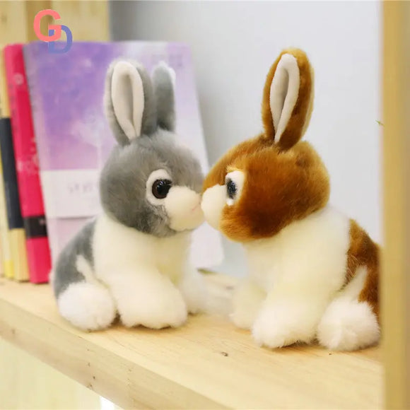 Bunny Rabbit Plush - Brown, Grey, White Stuffed Animal Toy Woodlands