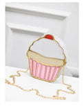 Cute Cartoon Women bag Ice Cream Cupcake Shape Lady Mini Shoulder Bag Metal Chain Mobile Keys Coin crossbody Messenger Bag