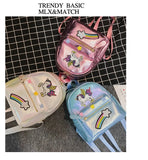 Holographic Backpack Unicorn Patches Rainbow Cloud Star - LoveJojo