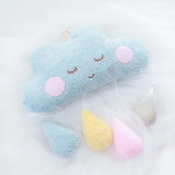 Cloud Crescent Moon Plush Pink Yellow Blue Raindrops Sleepy Stuffed Toys - LoveJojo