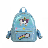 Holographic Backpack Unicorn Patches Rainbow Cloud Star - LoveJojo