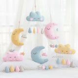 Cloud Crescent Moon Plush Pink Yellow Blue Raindrops Sleepy Stuffed Toys - LoveJojo