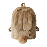 Plush Faux Fur Mini Rabbit Ears Backpack