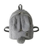 Plush Faux Fur Mini Rabbit Ears Backpack