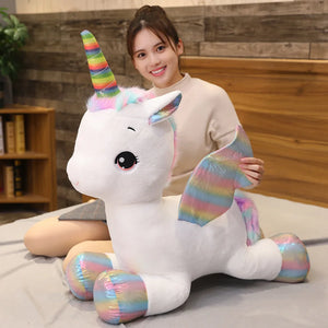 Unicorn Dream Rainbow Plush Toy High Quality Pink Horse Sweet Girl Home Decor Sleeping Pillow Gift For Kids up to 100cm - LoveJojo